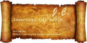 Javorszki Cézár névjegykártya